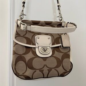 Coach Brown and Cream Crossbody Bag